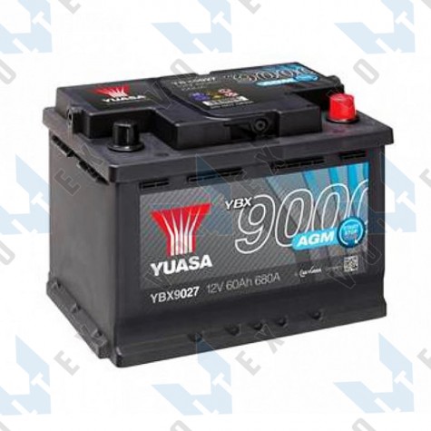 Аккумулятор Yuasa YBX 9000 AGM Start Stop 60Ah R+ 680A
